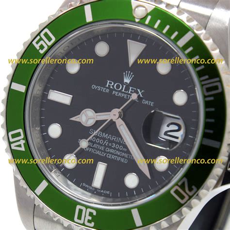 rolex submariner ghiera verde prezzo|modello rolex 16610.